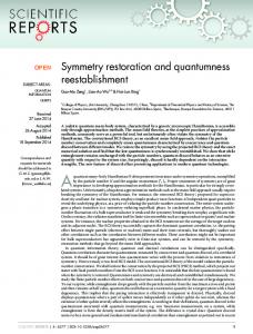 Symmetry restoration and quantumness