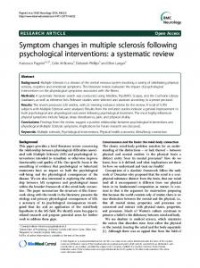 Symptom changes in multiple sclerosis following psychological ...