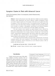 Symptom Clusters in Thais with Advanced Cancer - CiteSeerX