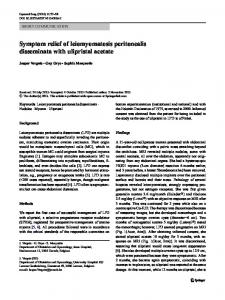 Symptom relief of leiomyomatosis peritonealis ... - Springer Link