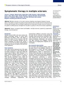 Symptomatic therapy in multiple sclerosis - Semantic Scholar