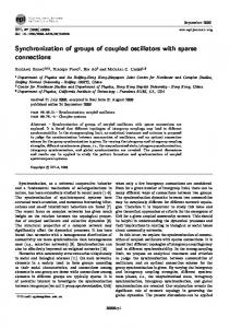 Synchronization of groups of coupled oscillators with ... - Caltech Authors