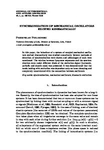 Synchronization of mechanical oscillators excited