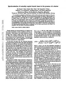 Synchronization of mutually coupled chaotic lasers in the presence of ...