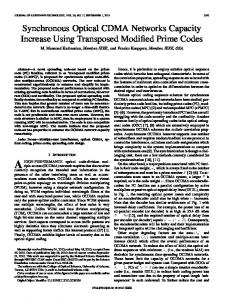 Synchronous Optical CDMA Networks Capacity ... - IEEE Xplore