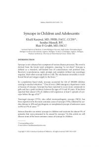 Syncope in Children and Adolescents