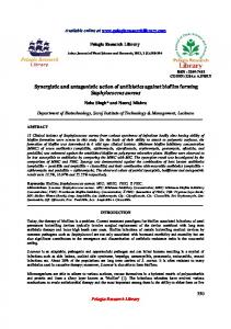 Synergistic and antagonistic action of antibiotics against ... - iMedpub