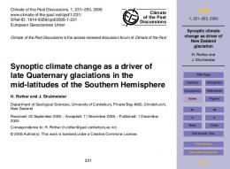 Synoptic climate change as a driver of late Quaternary ... - Hal