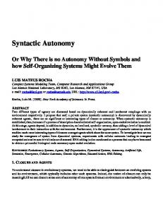 Syntactic Autonomy - Semantic Scholar