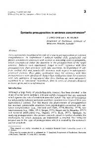 Syntactic presupposition in sentence comprehension - Science Direct