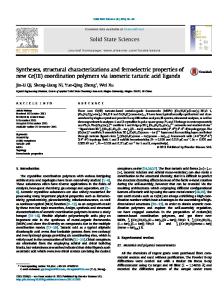 Syntheses, structural characterizations and ...