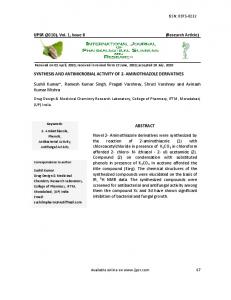 SYNTHESIS AND ANTIMICROBIAL ACTIVITY OF 2-AMINOTHIAZOLE ...