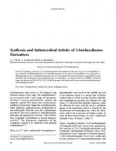 Synthesis and Antimicrobial Activity of 5-Imidazolinone Derivatives