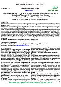 Synthesis and Biological Activity of Phenothiazine Derivatives