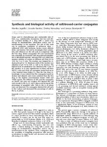 Synthesis and biological activity of raltitrexed-carrier conjugates