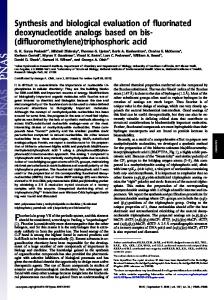 Synthesis and biological evaluation of fluorinated deoxynucleotide ...