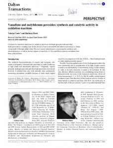 synthesis and catalytic activity in oxidation reactions