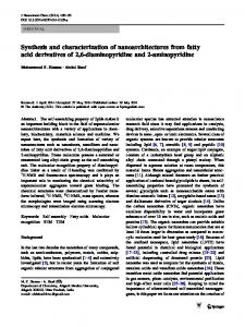 Synthesis and characterization of nanoarchitectures from fatty acid ...