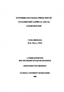 SYNTHESIS AND CHARACTERIZATION OF