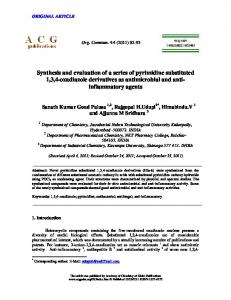 Synthesis and evaluation of a series of pyrimidine ... - ACG Publications