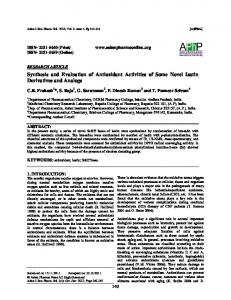 Synthesis and Evaluation of Antioxidant Activities of Some Novel Isatin ...