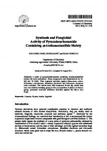 Synthesis and Fungicidal Activity of ...