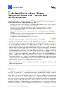 Synthesis and Optimization of Chitosan Nanoparticles Loaded ... - MDPI