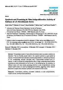 Synthesis and Promising in Vitro Antiproliferative Activity of ... - MDPI