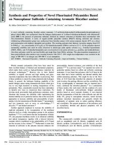 Synthesis and Properties of Novel Fluorinated Polyamides ... - Nature