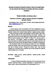 Synthesis and Spectral pProperties Studies of Novel