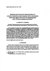 Synthesis and structural characterization of a series of transition metal