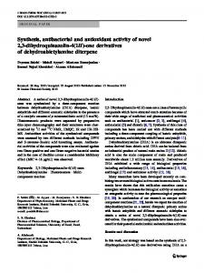 Synthesis, antibacterial and antioxidant activity of novel ... - Springer Link