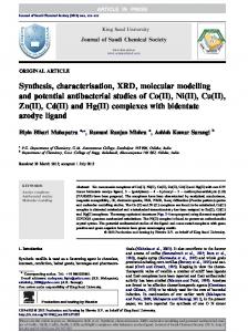 Synthesis, characterisation, XRD, molecular