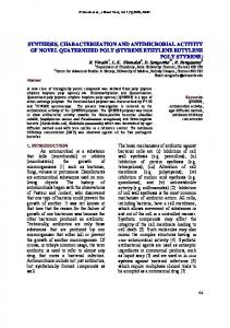 synthesis, characterization and antimicrobial activity of novel