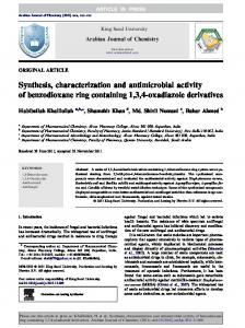 Synthesis, characterization and antimicrobial activity ... - CyberLeninka