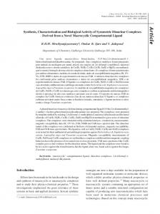 Synthesis, characterization and biological activity of symmetric ...