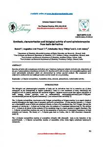 Synthesis, characterization and biological activity of novel