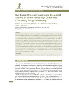 Synthesis, Characterization and Biological Activity of ... - CiteSeerX