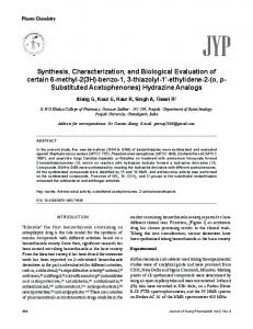 Synthesis, Characterization, and Biological