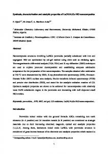 Synthesis, characterization and catalytic properties of ...