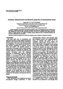 Synthesis, characterization and dielectric properties of ... - NOPR