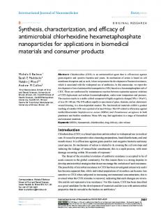 Synthesis, characterization, and efficacy of ... - Semantic Scholar