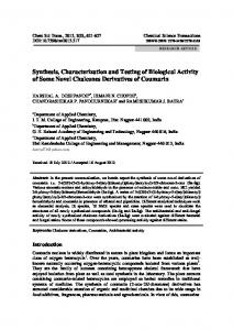 Synthesis, Characterization and Testing of Biological Activity of Some