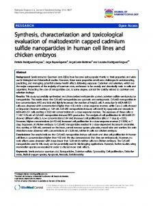 Synthesis, characterization and toxicological ... - Springer Link