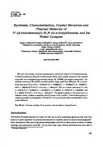 Synthesis, Characterization, Crystal Structure and Thermal ... - DergiPark