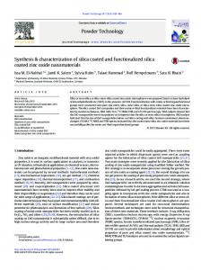 Synthesis & characterization of silica coated and