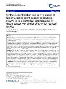 Synthesis, identification and in vivo studies of tumor-targeting agent ...