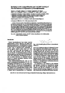 Synthesis, in vitro Antiproliferative and Anti-HIV Activity of New ...