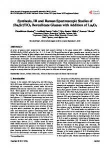 Synthesis, IR and Raman Spectroscopic Studies of (Ba,Sr)TiO3 ...