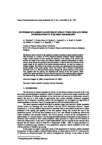 synthesis of carbon nanotubes by spray pyrolysis and ... - CiteSeerX